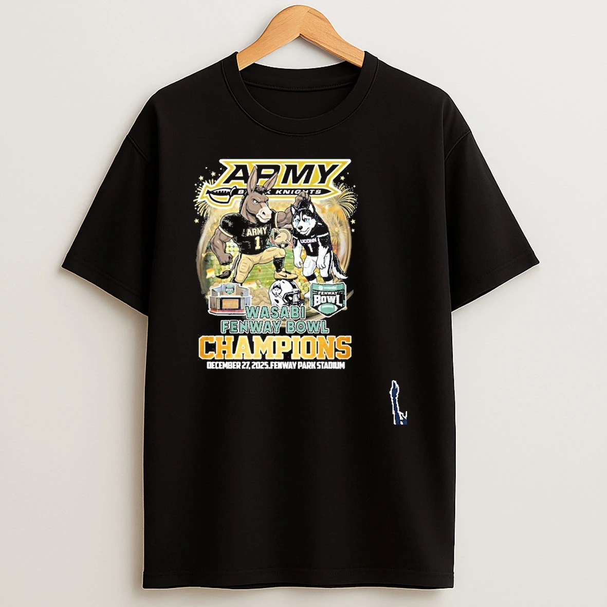 Army Black Knights Mascot Fenway Bowl Champions T Shirt