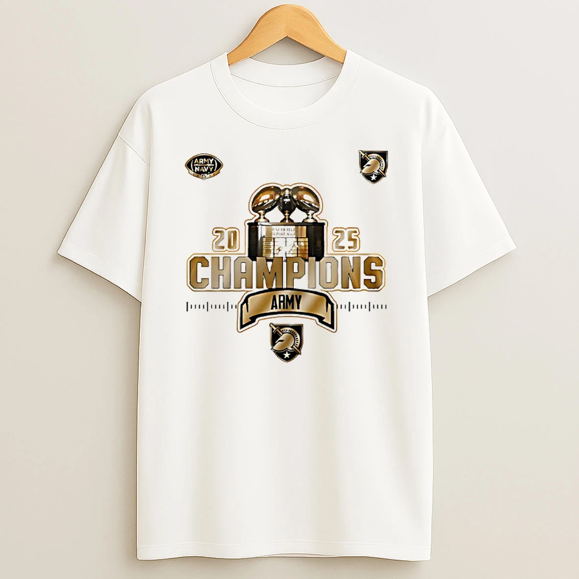 Army Navy 2025 Champions Black Knights T Shirt