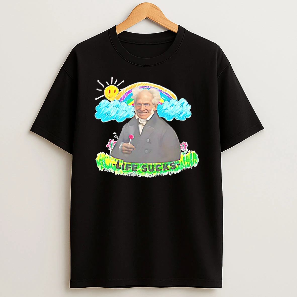 Arthur Schopenhauer Life Sucks Art T Shirt