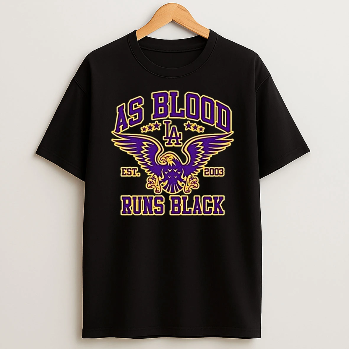 As Blood Runs Black Eagle Crest Purple And Gold T Shirt