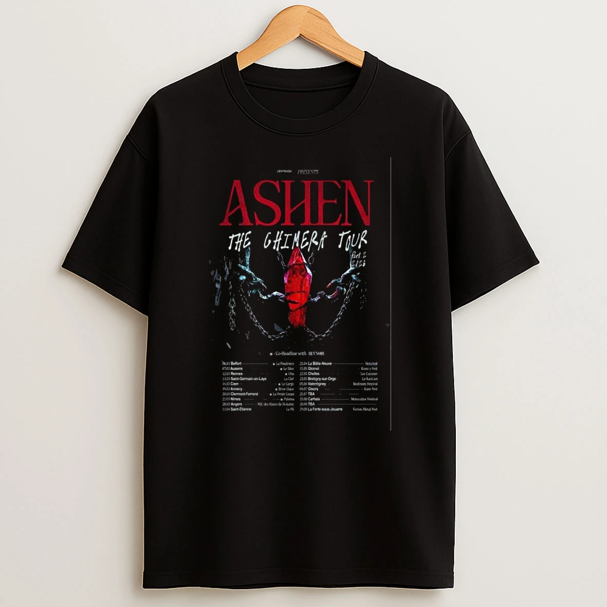Ashen Band The Chimera Tour Show 2026 T Shirt