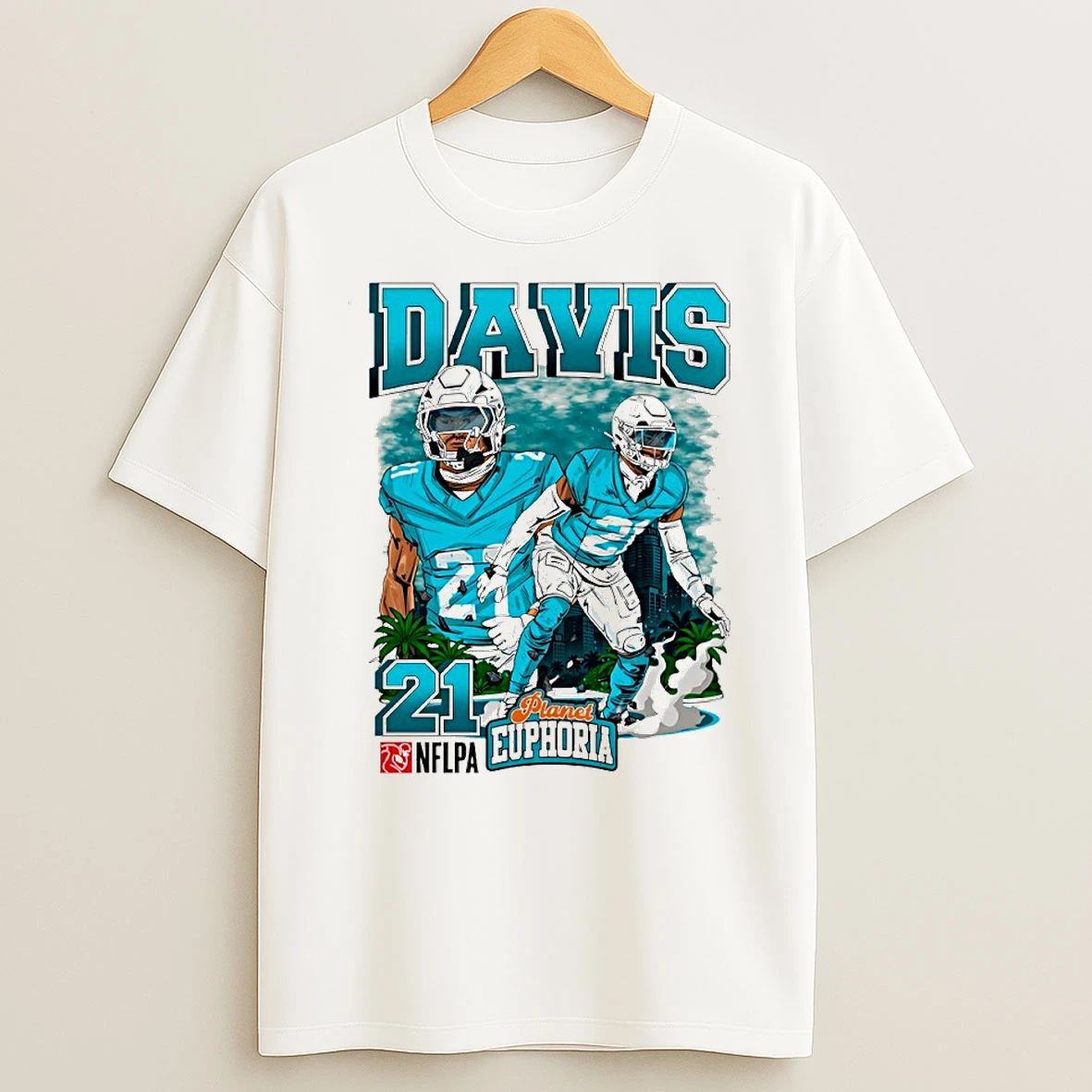 Ashtyn Davis 21 Miami Dolphins Football Comic Circle T Shirt