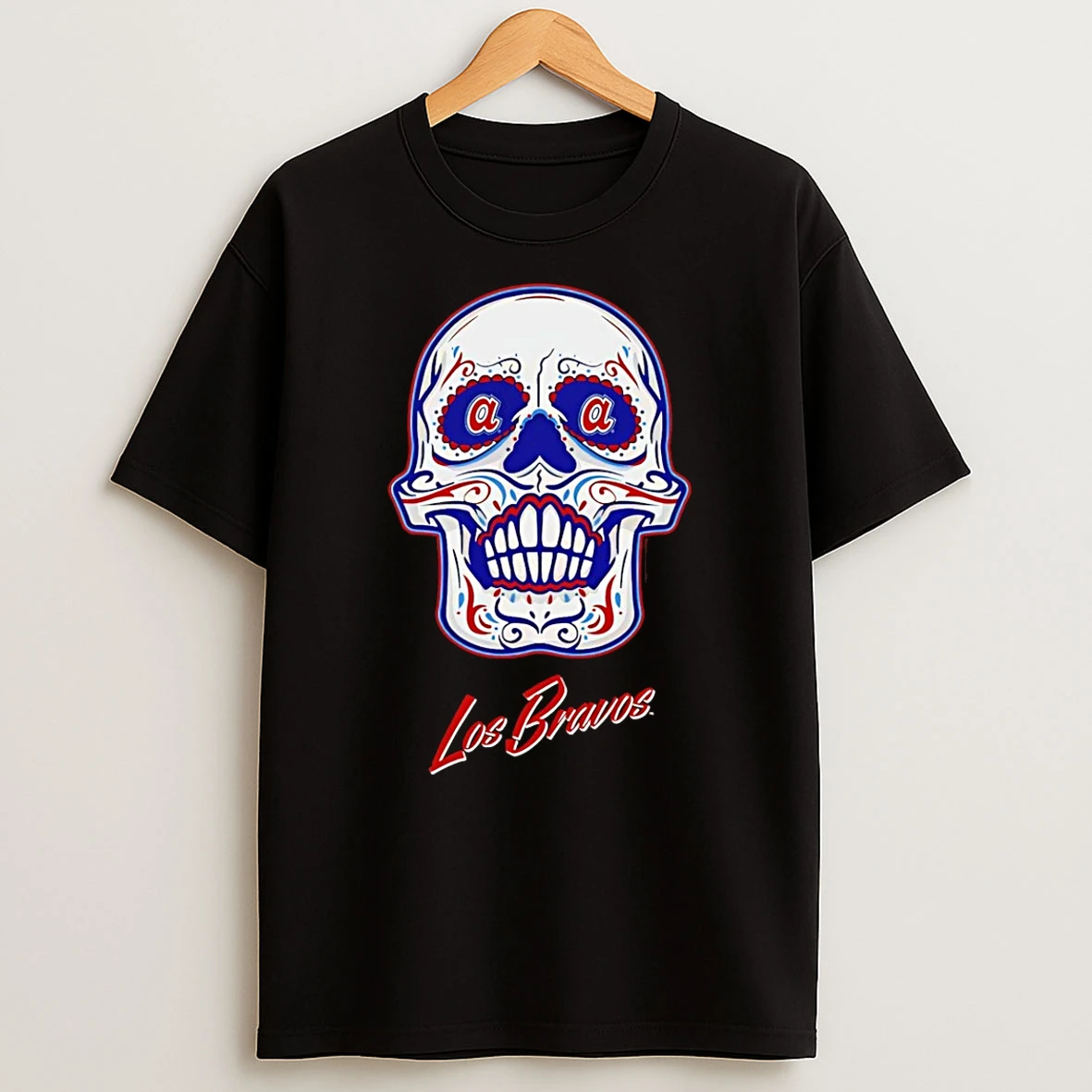 Atlanta Braves Los Bravos Sugar Skull Boxy T Shirt