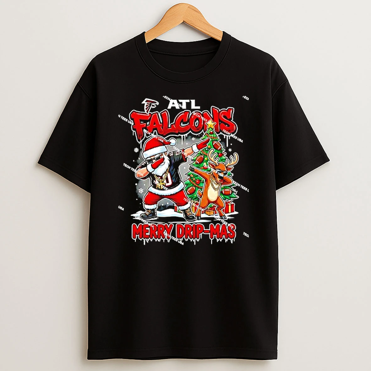 Atlanta Falcons Football Merry Drip Mas Christmas Holiday T Shirt