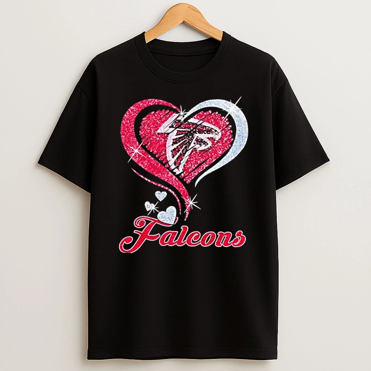 Atlanta Falcons Football In Glitter Heart Fans T Shirt