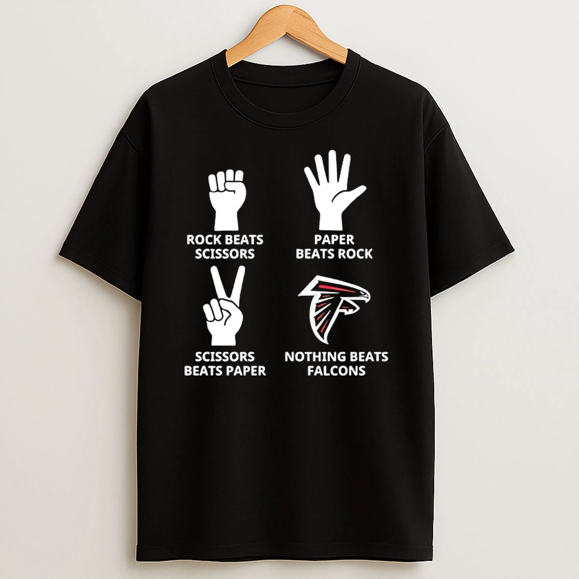 Atlanta Falcons Nothing Beats Rock Beats Scissors Paper Beats Rock Scissors Beats Paper T Shirt