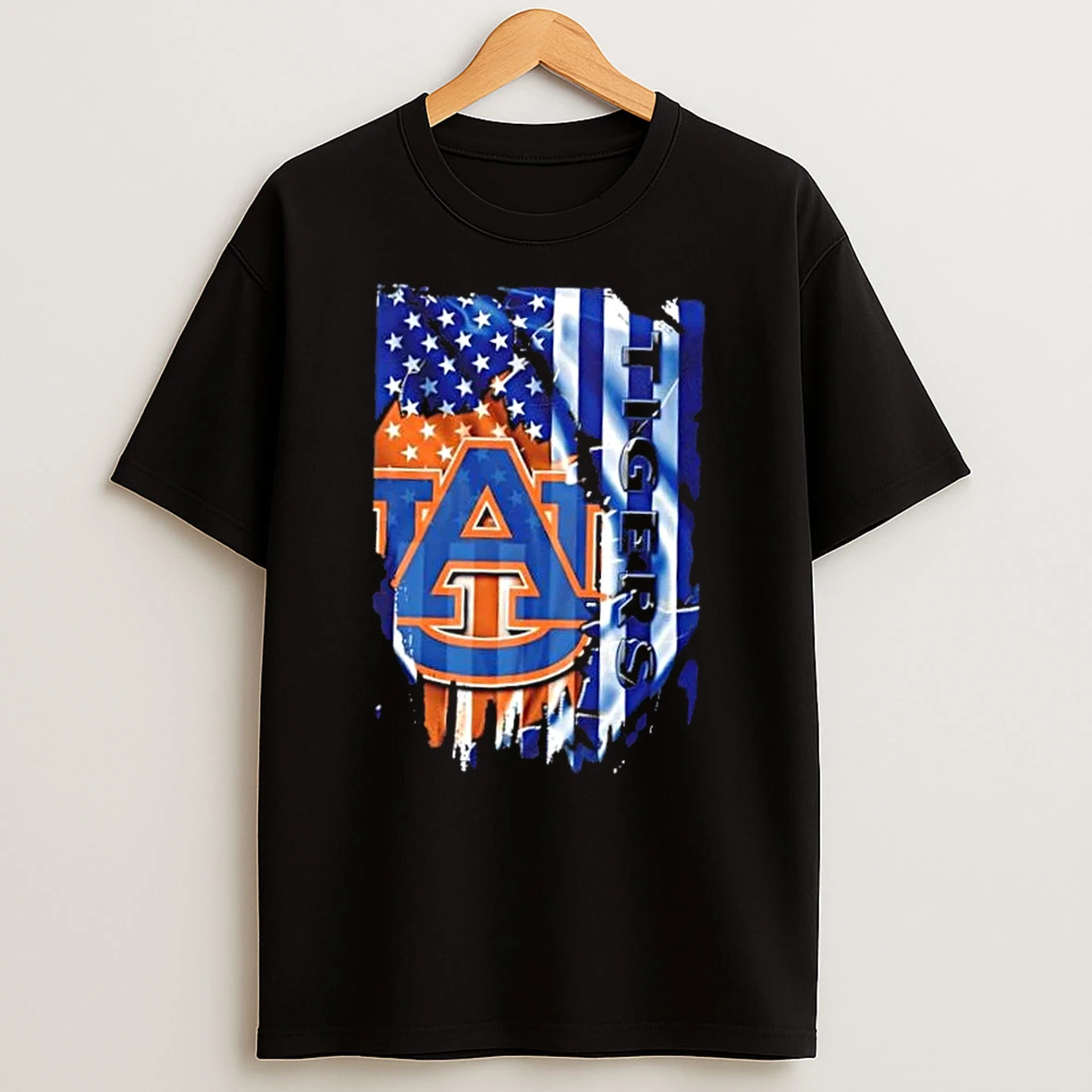 Auburn Tigers Football X American Flag T Shirt