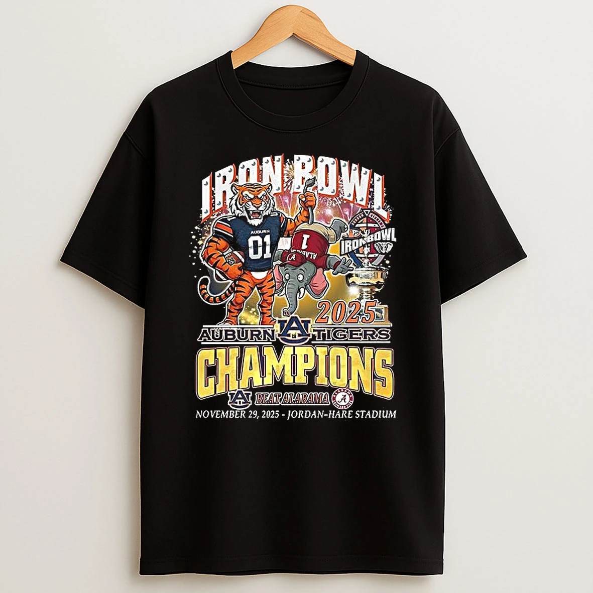 Auburn Tigers Beat Alabama Crimson Tide Ncaa Iron Bowl Champions 2025 Mascot T Shirt