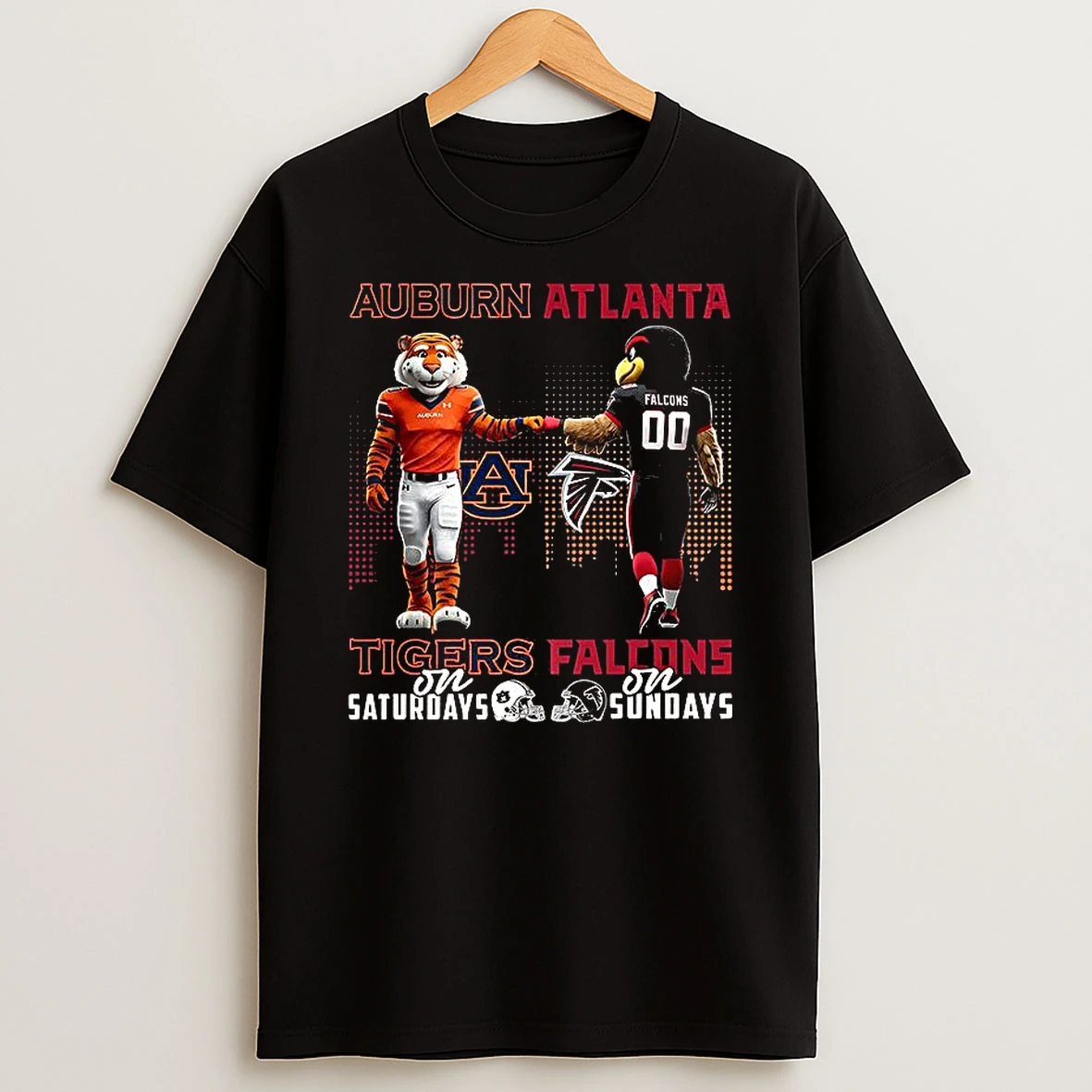 Auburn Tigers On Saturdays Vs Atlanta Falcons On Sundays Mascot T Shirt