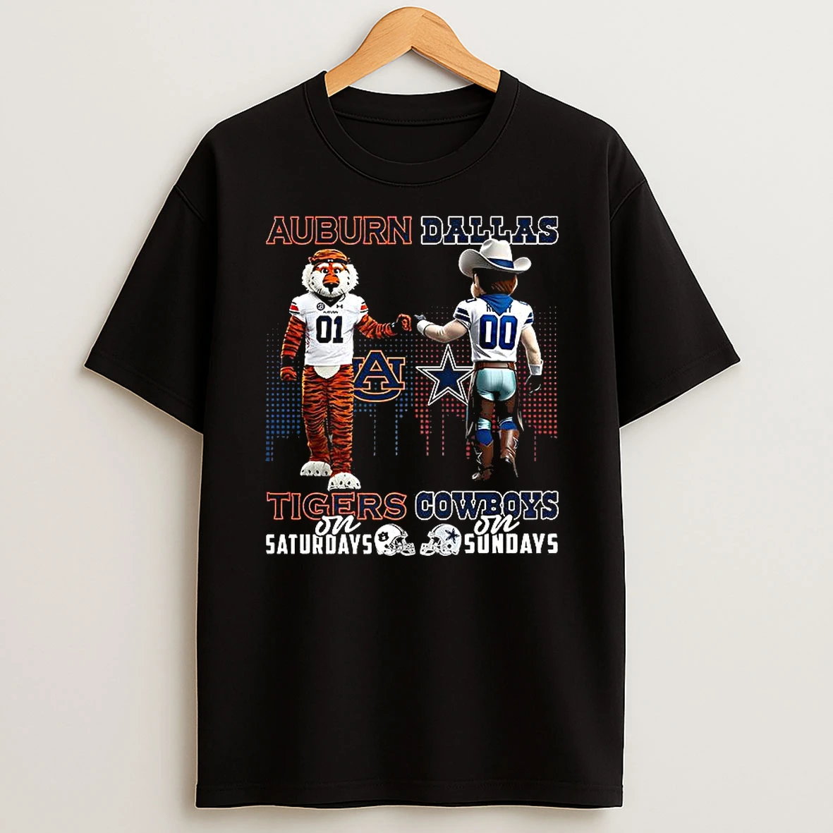 Auburn Tigers On Saturdays Vs Dallas Cowboys On Sundays Mascot T Shirt