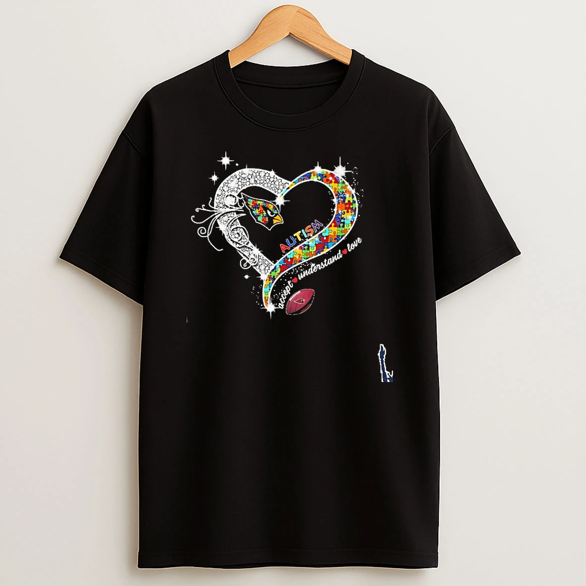 Autism Heart Accept Understand Love Ball Arizona Cardinals Logo T Shirt