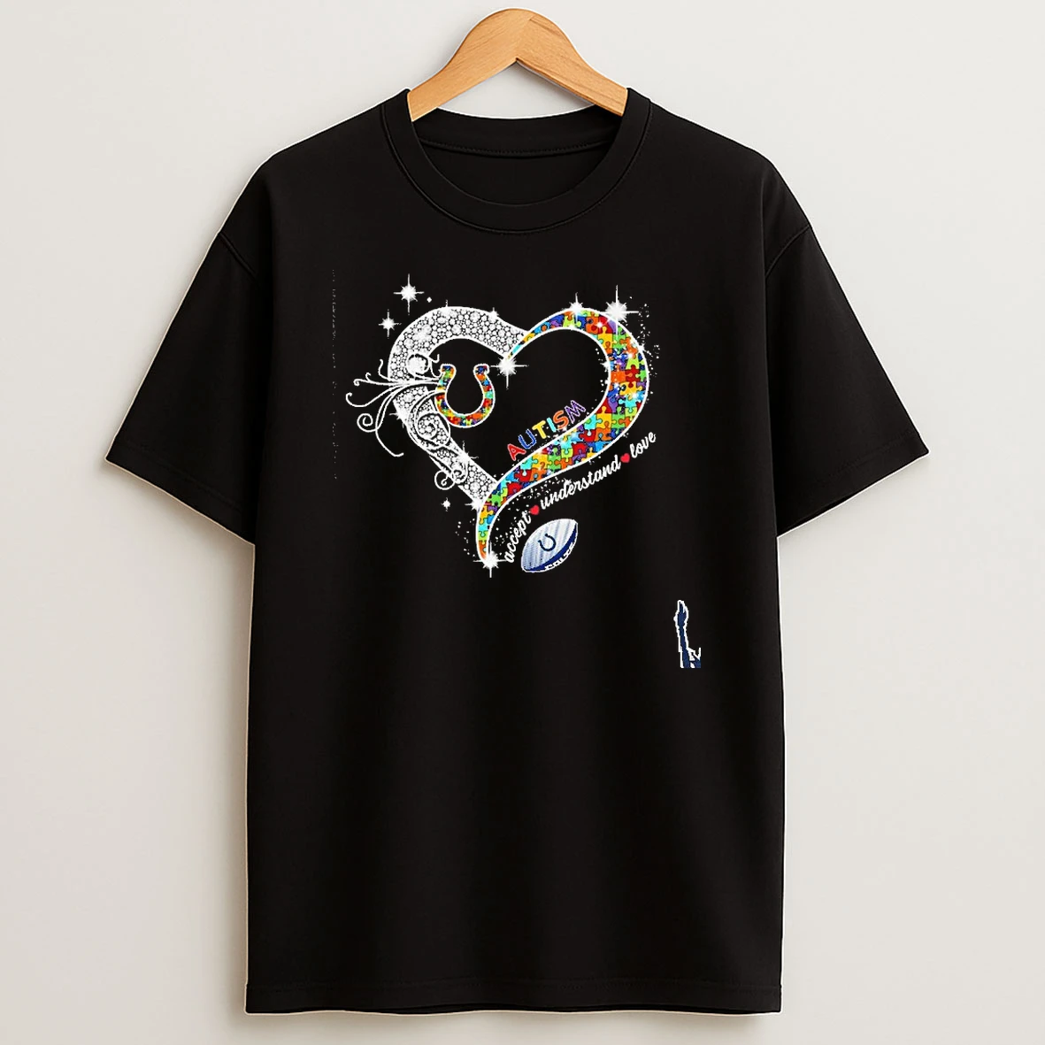 Autism Heart Accept Understand Love Ball Logo Indianapolis Colts T Shirt
