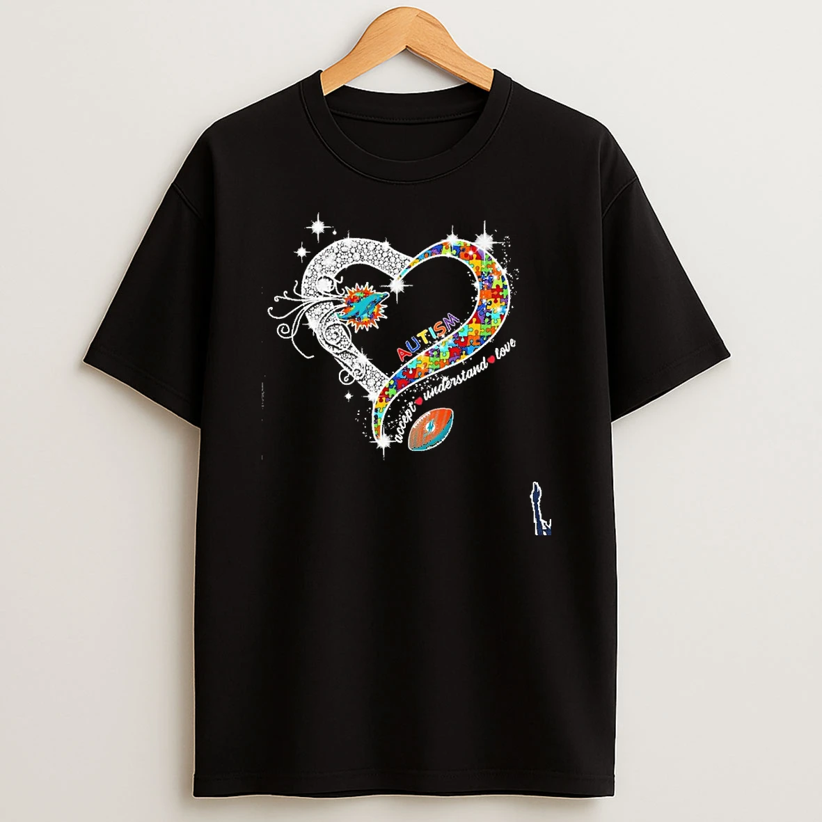 Autism Heart Accept Understand Love Ball Miami Dolphins Logo T Shirt
