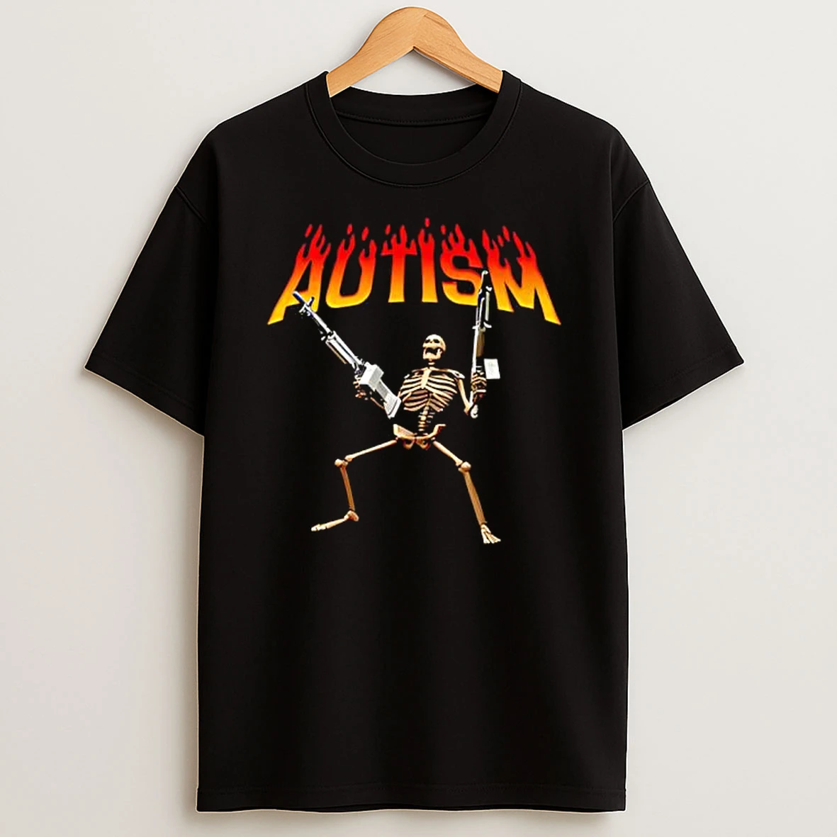 Autism With Skeleton Graphic T Shirt