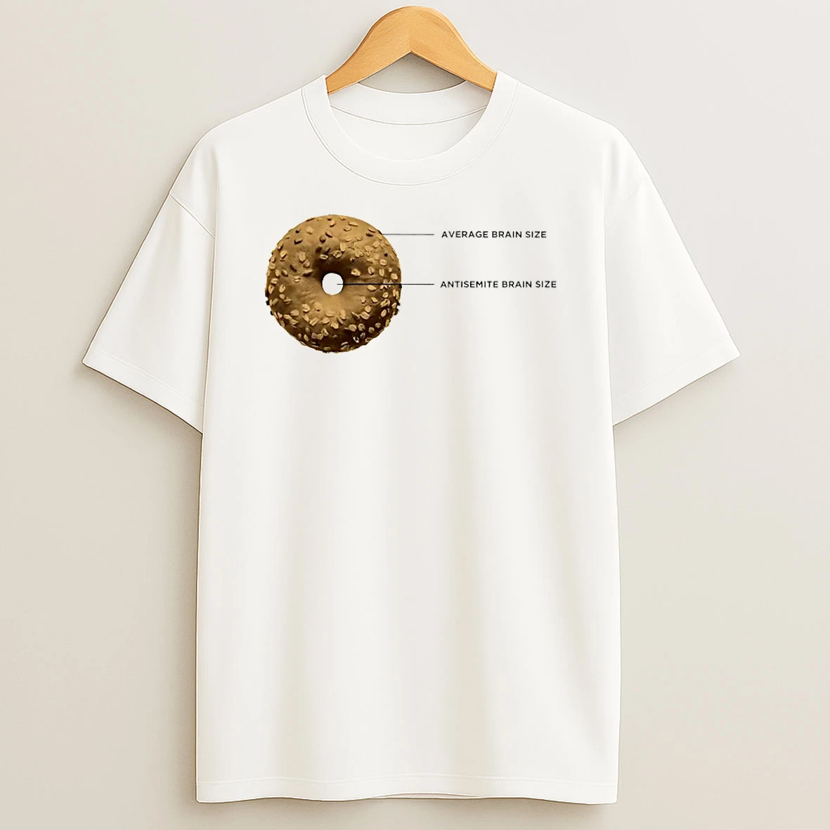 Average Brain Size Antisemite Brain Size Bagel Brain Anti Semitism Circle T Shirt