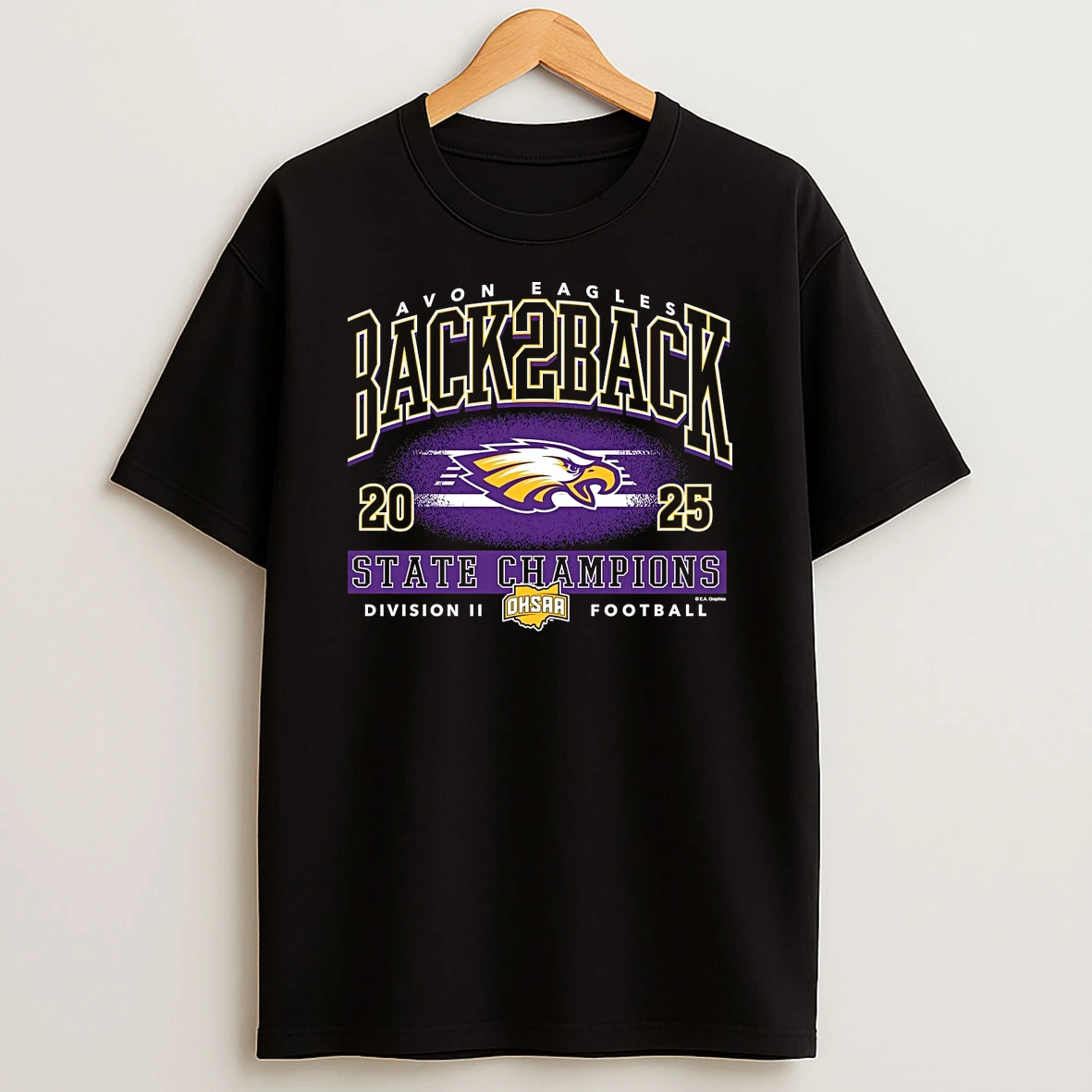 Avon Eagles 2025 Back 2 Back State Champions T Shirt
