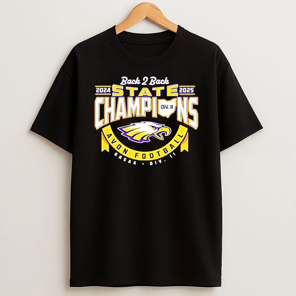 Avon Football Back 2 Back State Champions 2024 2025 T Shirt