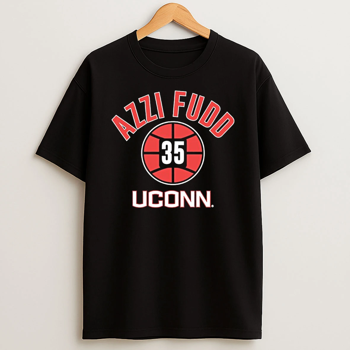 Azzi Fudd 35 Uconn Basketball Player Name And Number Ball T Shirt