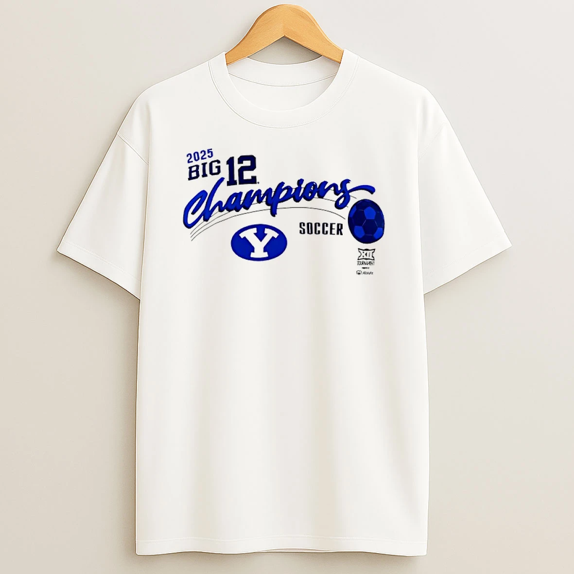 Byu 2025 Big 12 Soccer Champions T Shirt