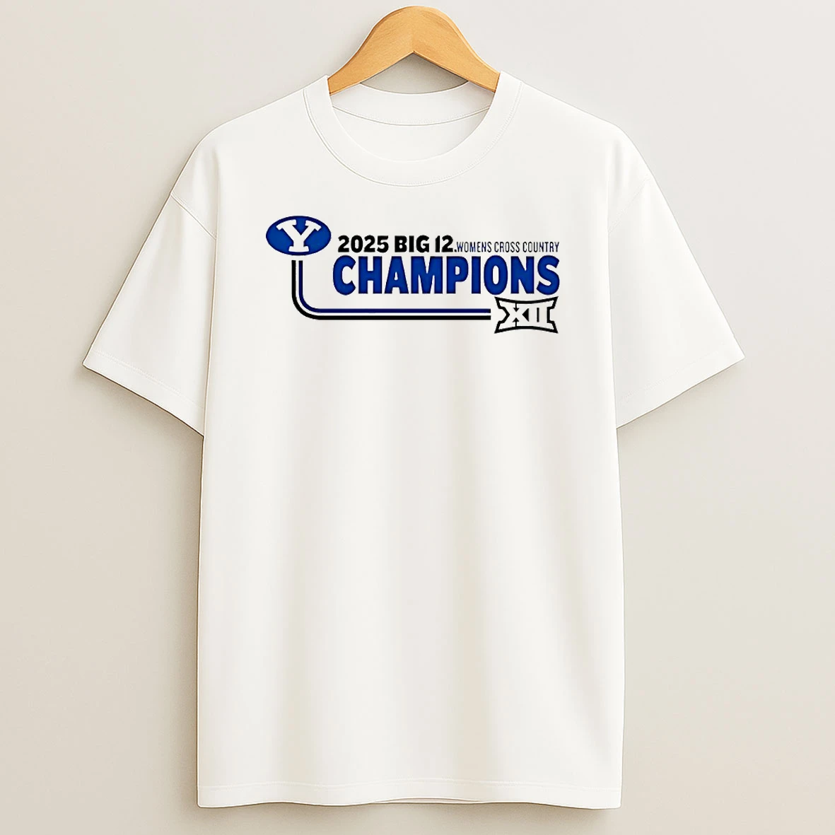 Byu Cougars 2025 Big 12 Womens Cross Country Champions Logo Circle T Shirt
