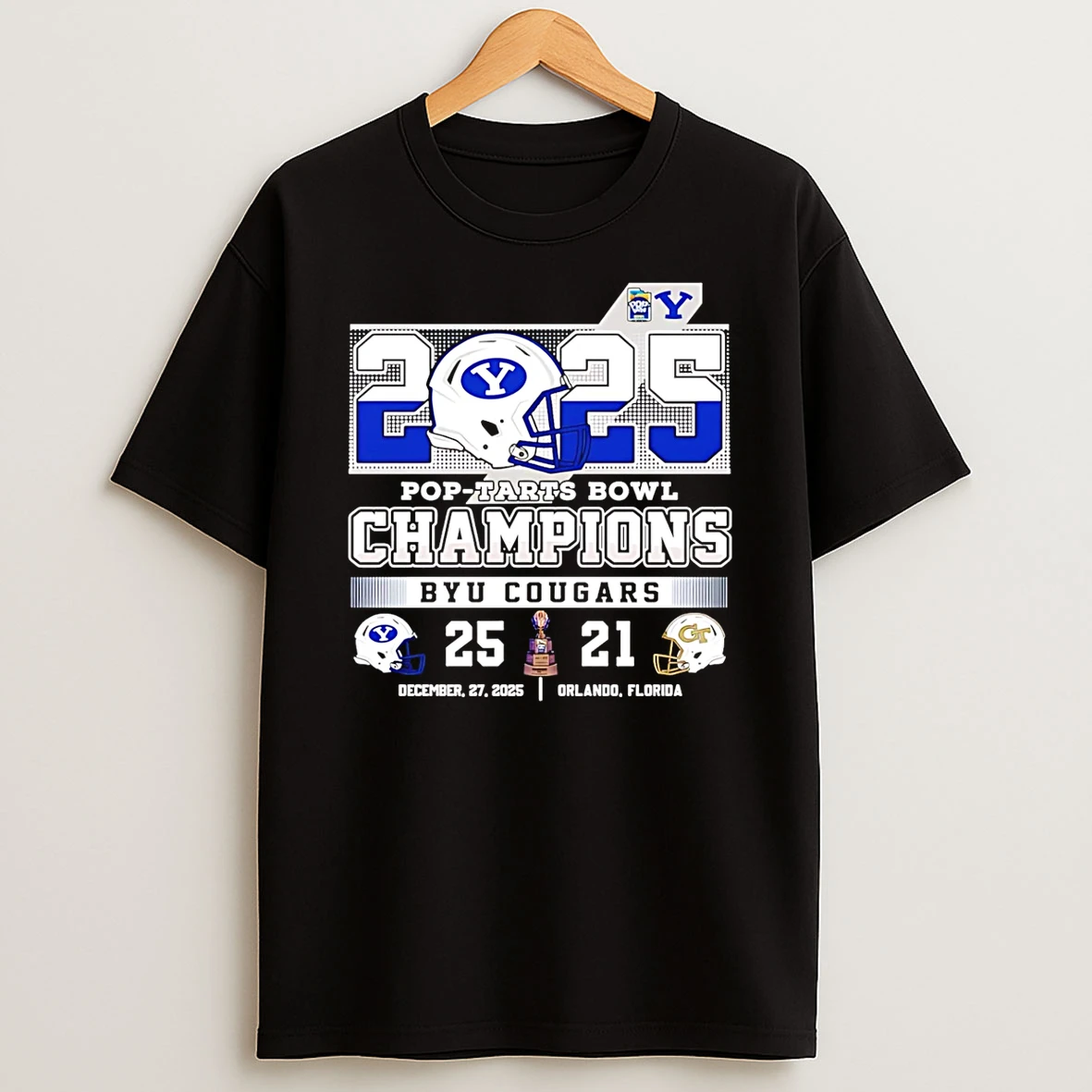 Byu Cougars 2025 Pop Tarts Bowl Champions 25 21 Score T Shirt