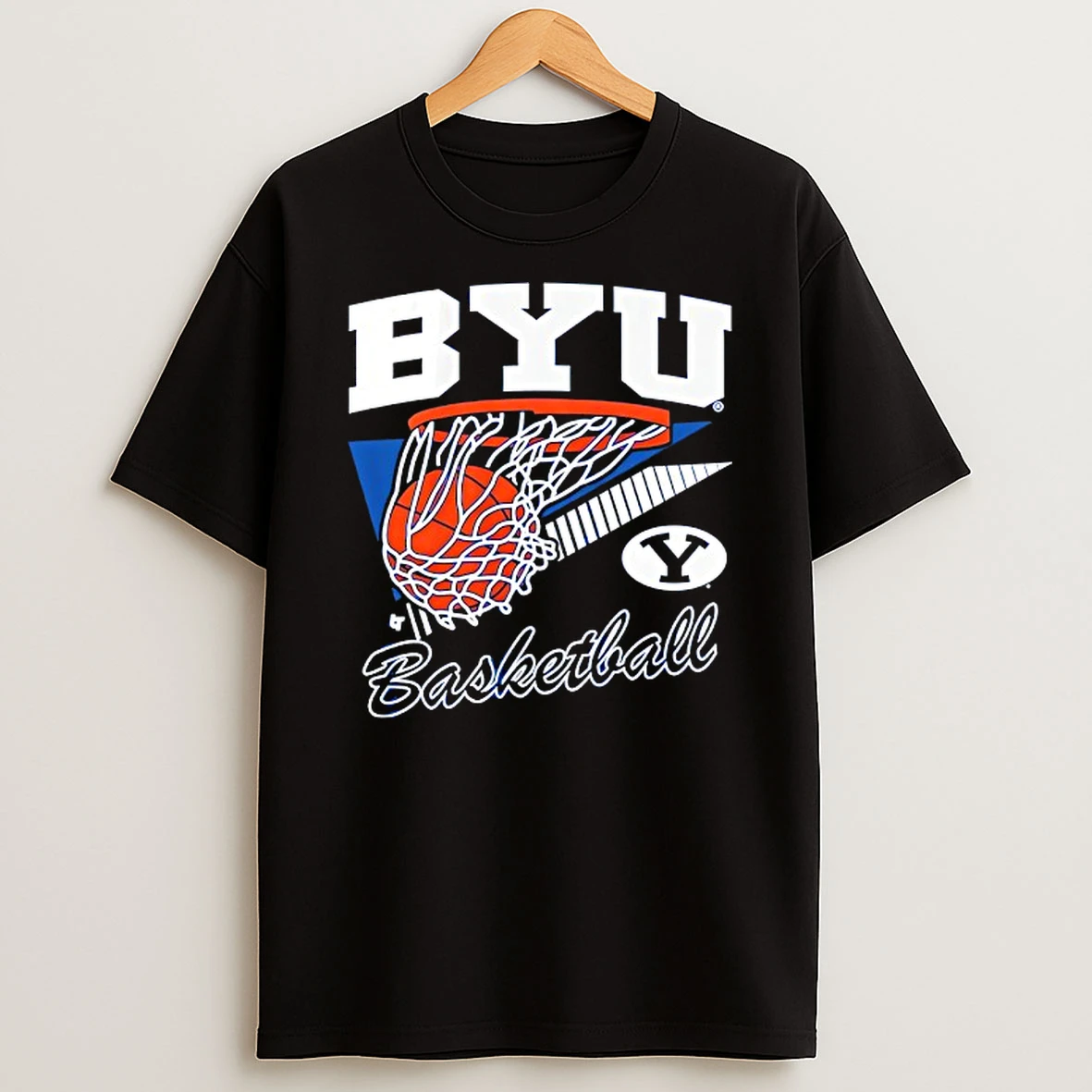 Byu Cougars Basketball Net Retro Swish T Shirt