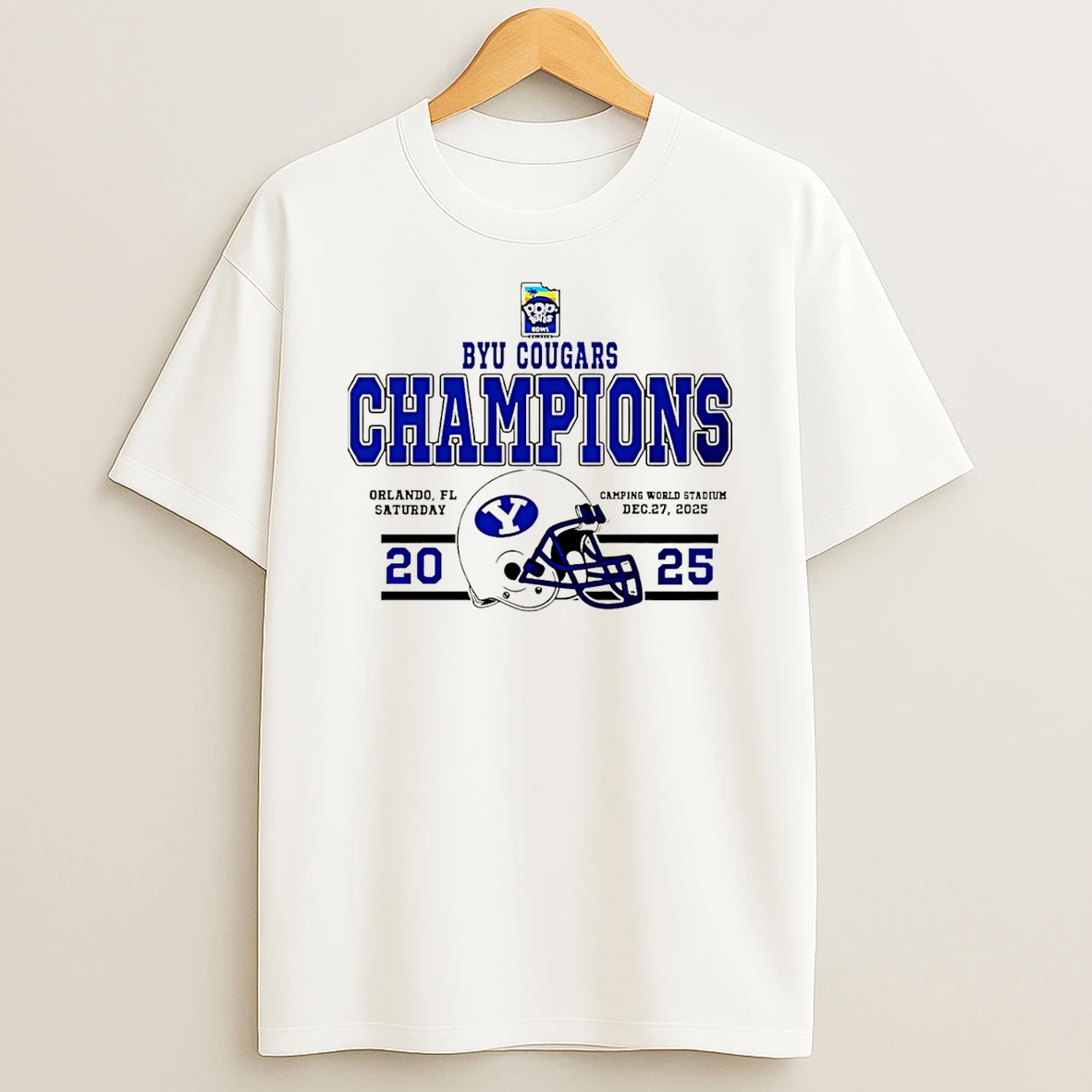 Byu Cougars Football 25 Pop Tarts Bowl Champions Helmet T Shirt