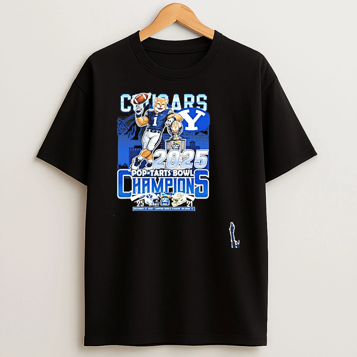 Byu Cougars Mascot 2025 Pop Tarts Bowl Champions T Shirt