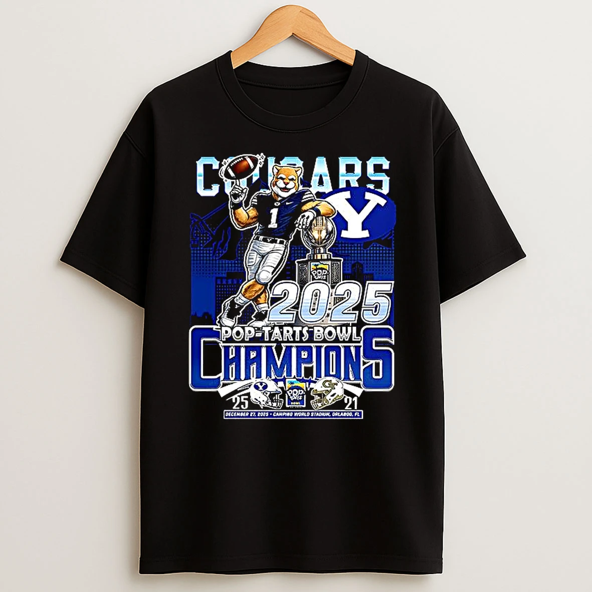 Byu Cougars Pop Tarts Bowl Champions 2025 Mascot T Shirt