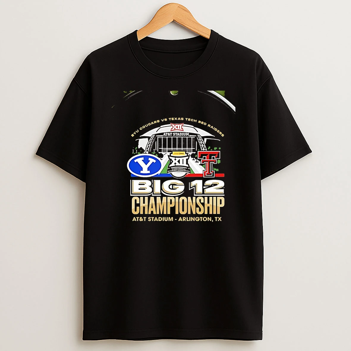 Byu Cougars Vs Texas Tech Red Raiders 2025 Big 12 Championship Stadium Christmas Chriast T Shirt