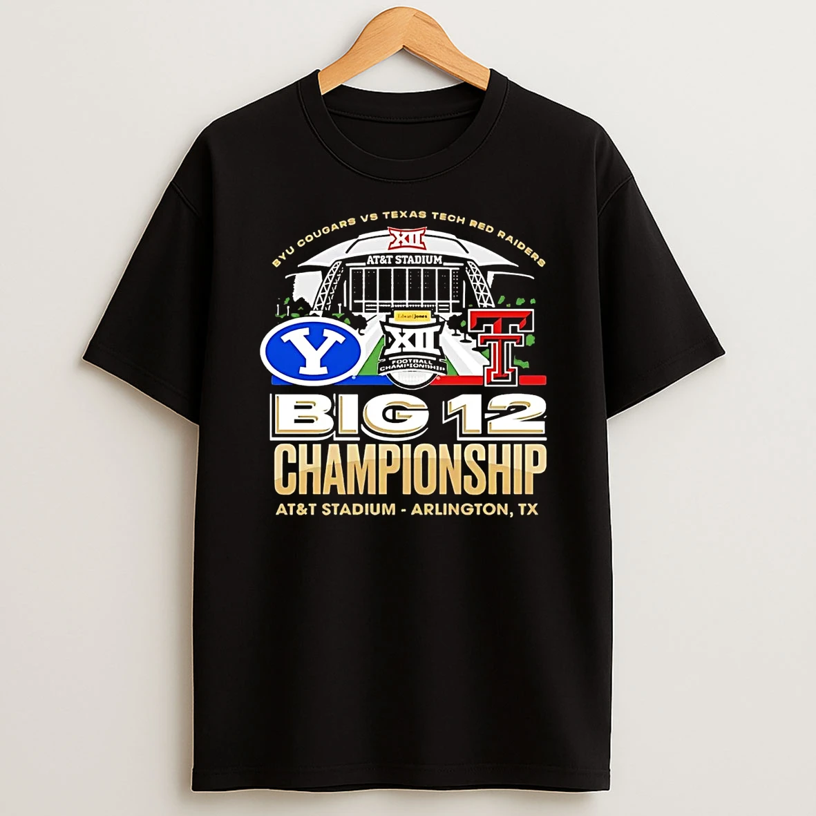 Byu Cougars Vs Texas Tech Red Raiders 2025 Big 12 Championship Stadium T Shirt