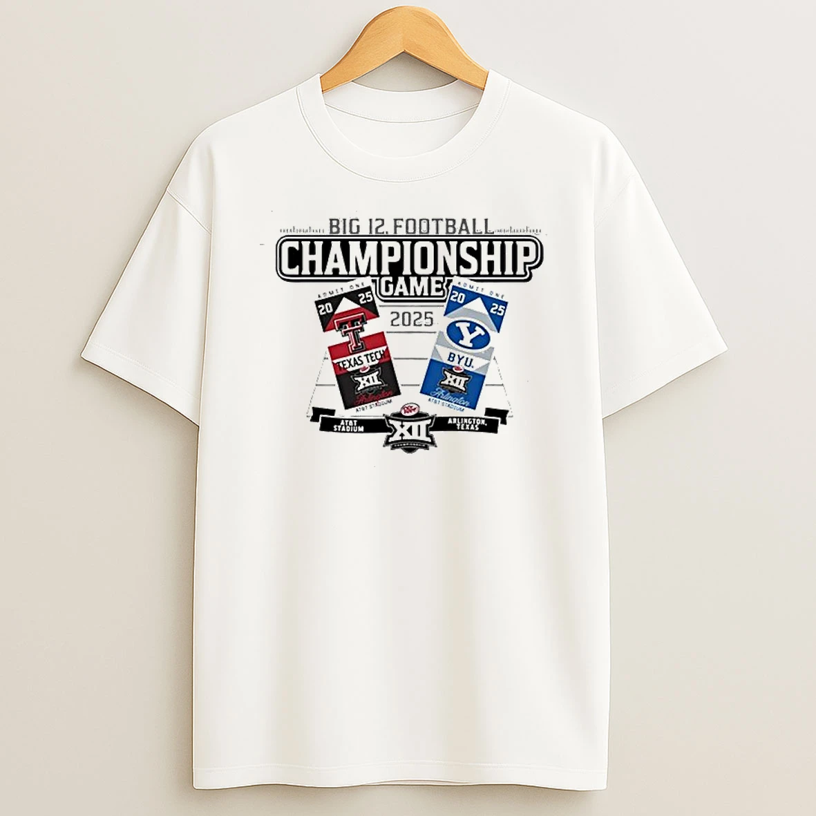 Byu Vs Texas Tech Football 2025 Big 12 Championship Game Ticket T Shirt