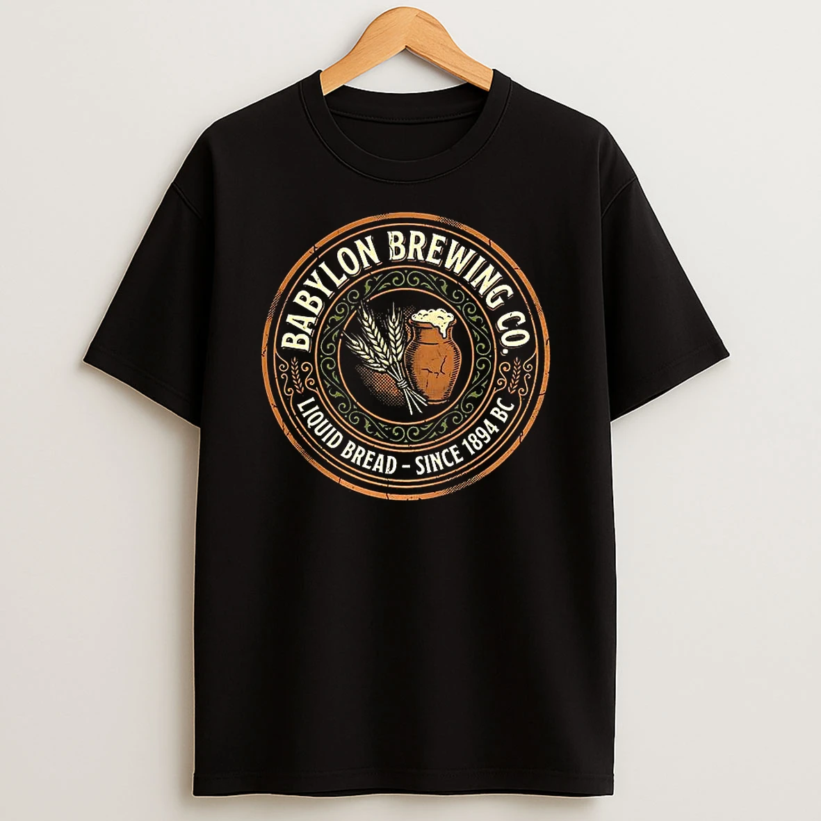 Babylon Brewing Ancient Beer Liquid Bread Since 1894 Bc Logo T Shirt