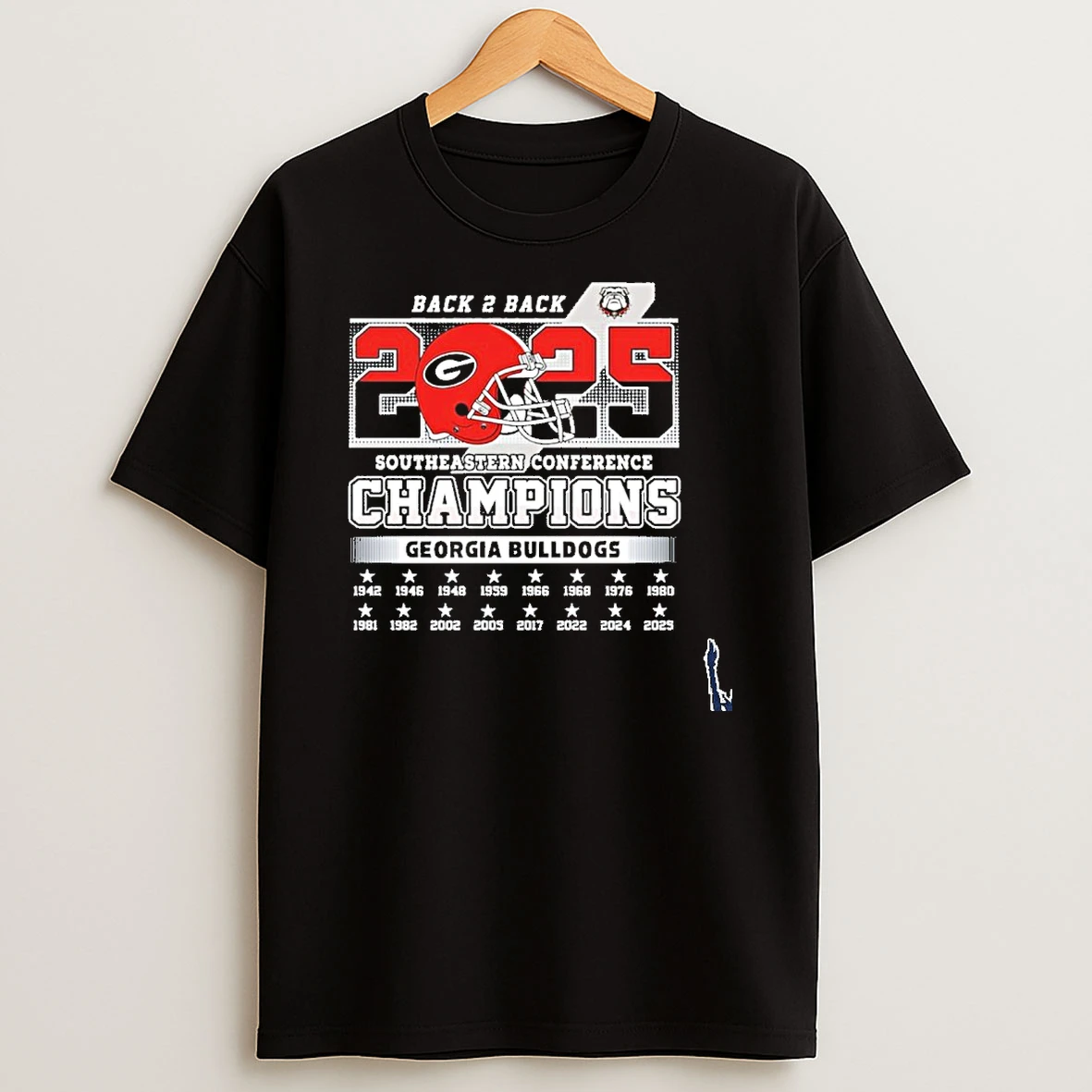 Back 2 Back 2025 Sec Football Champions Georgia Bulldogs T Shirt