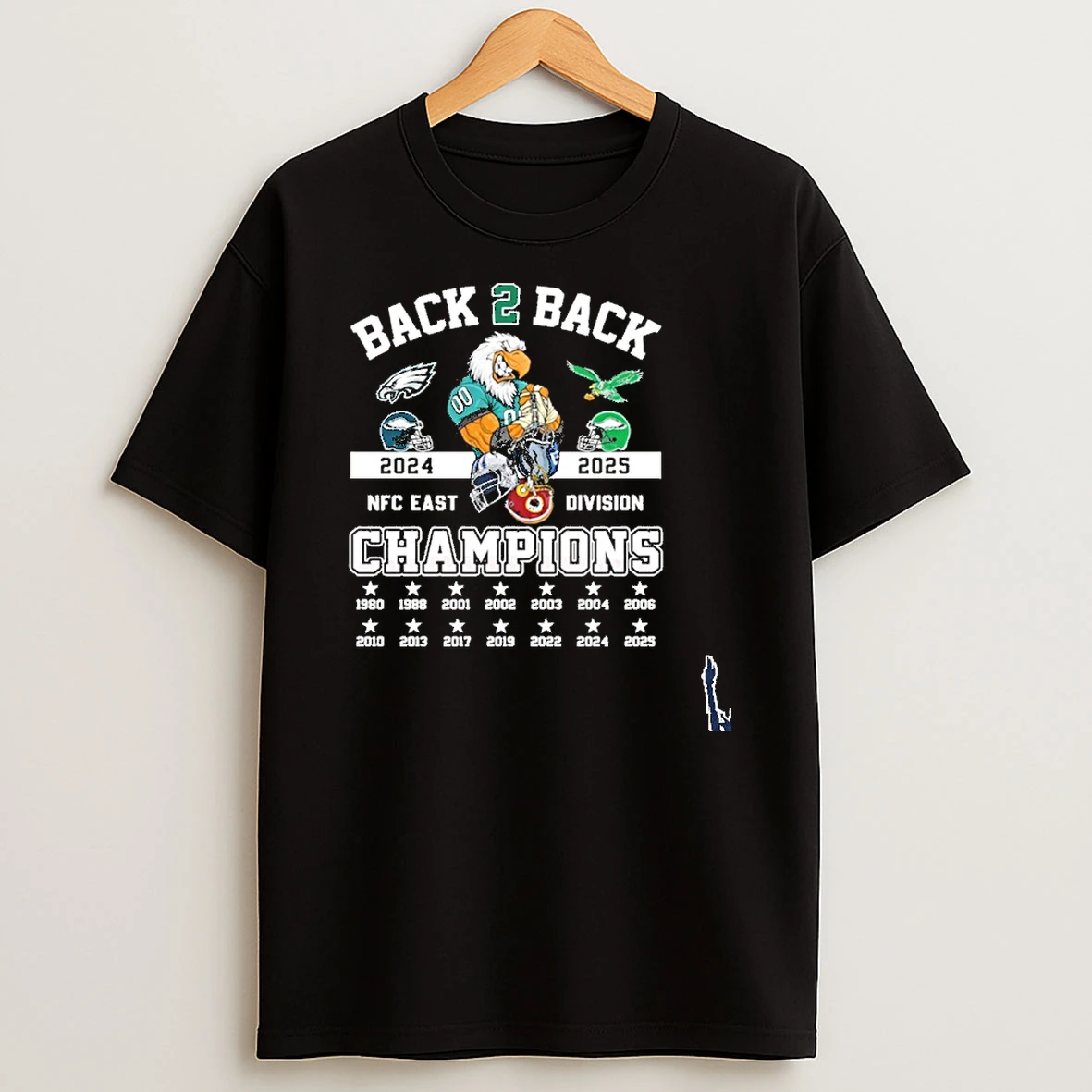 Back 2 Back Nfc East Division Champions Philadelphia Eagles Mascot T Shirt