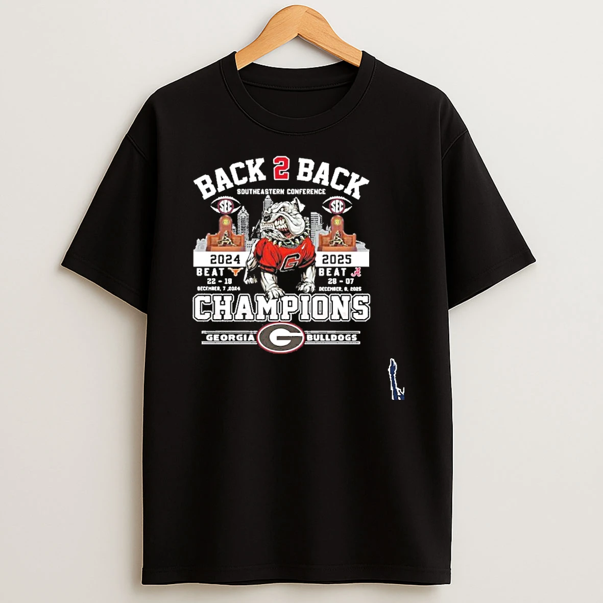 Back 2 Back Sec Football Champions Georgia Bulldogs Beat Texas Vs Alabama T Shirt