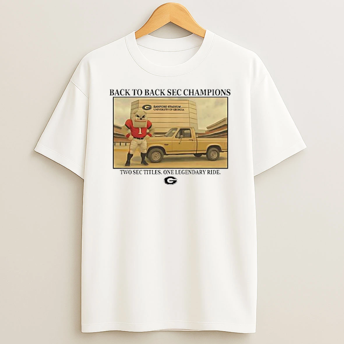 Back To Back Sec Champions Georgia Bulldogs Two Sec Titles One Legendary Ride T Shirt