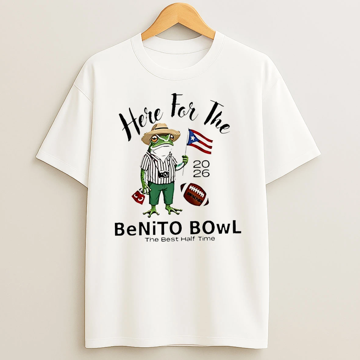 Bad Bunny Super Bowl 2026 Here For The Benito Bowl The Best Half Time Mascot T Shirt