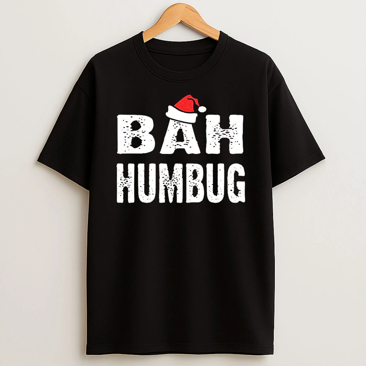 Bah Humbug Santa Hat Christmas Letter T Shirt