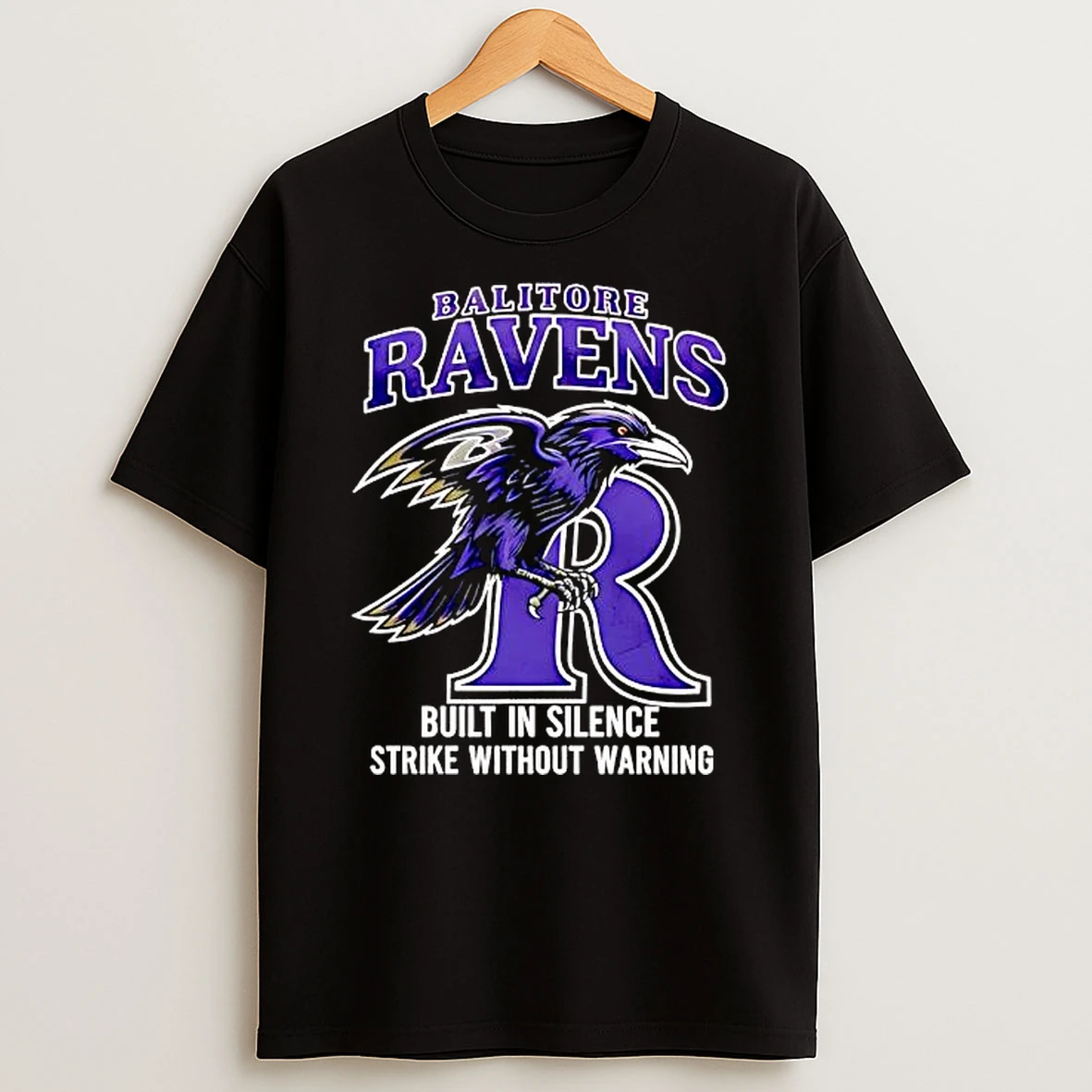 Baltimore Ravens Built In Silence Strike Without Warning T Shirt