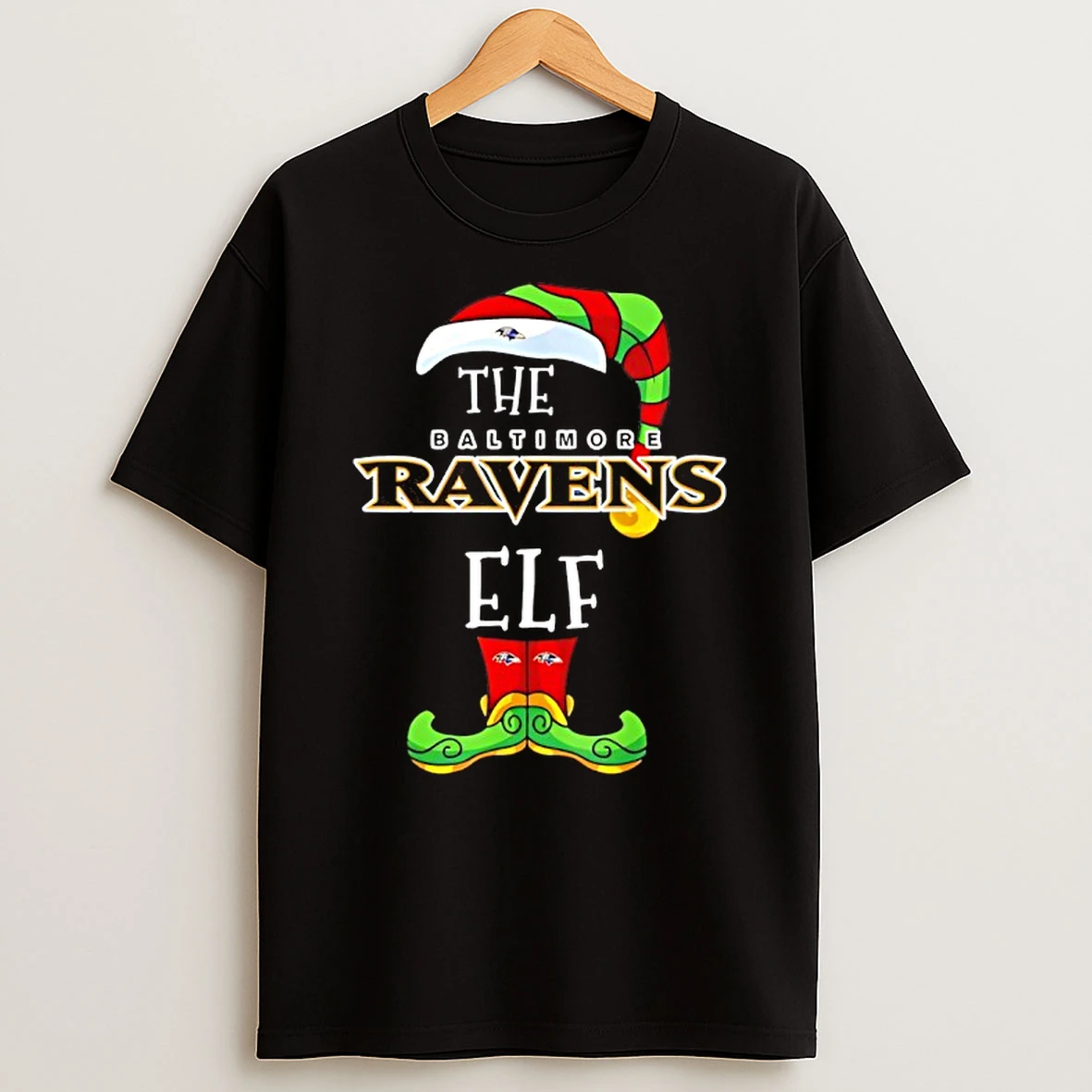 Baltimore Ravens Christmas Elf T Shirt