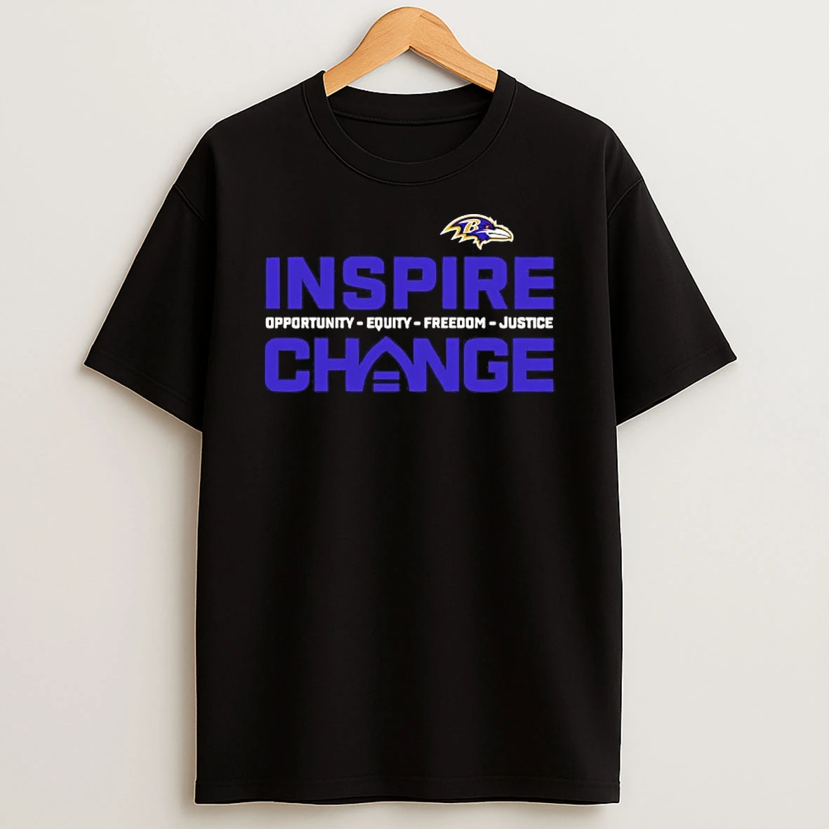 Baltimore Ravens Inspire Change Opportunity Equity Freedom Justice T Shirt