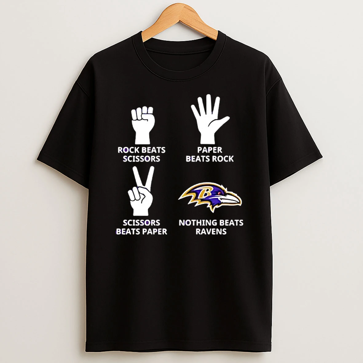 Baltimore Ravens Nothing Beats Rock Beats Scissors Paper Beats Rock Scissors Beats Paper T Shirt