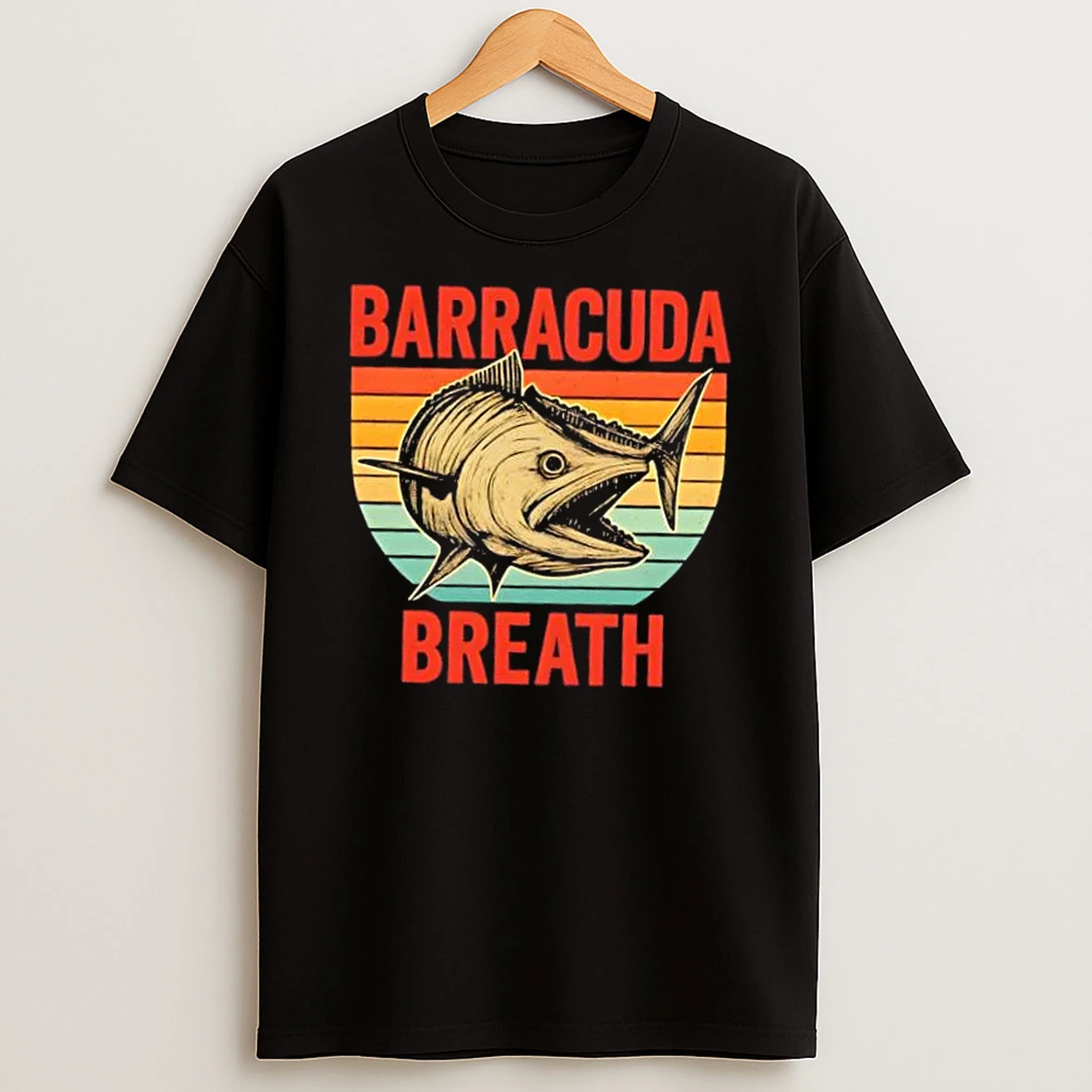 Barracuda Breath Funny Fishing Vintage T Shirt