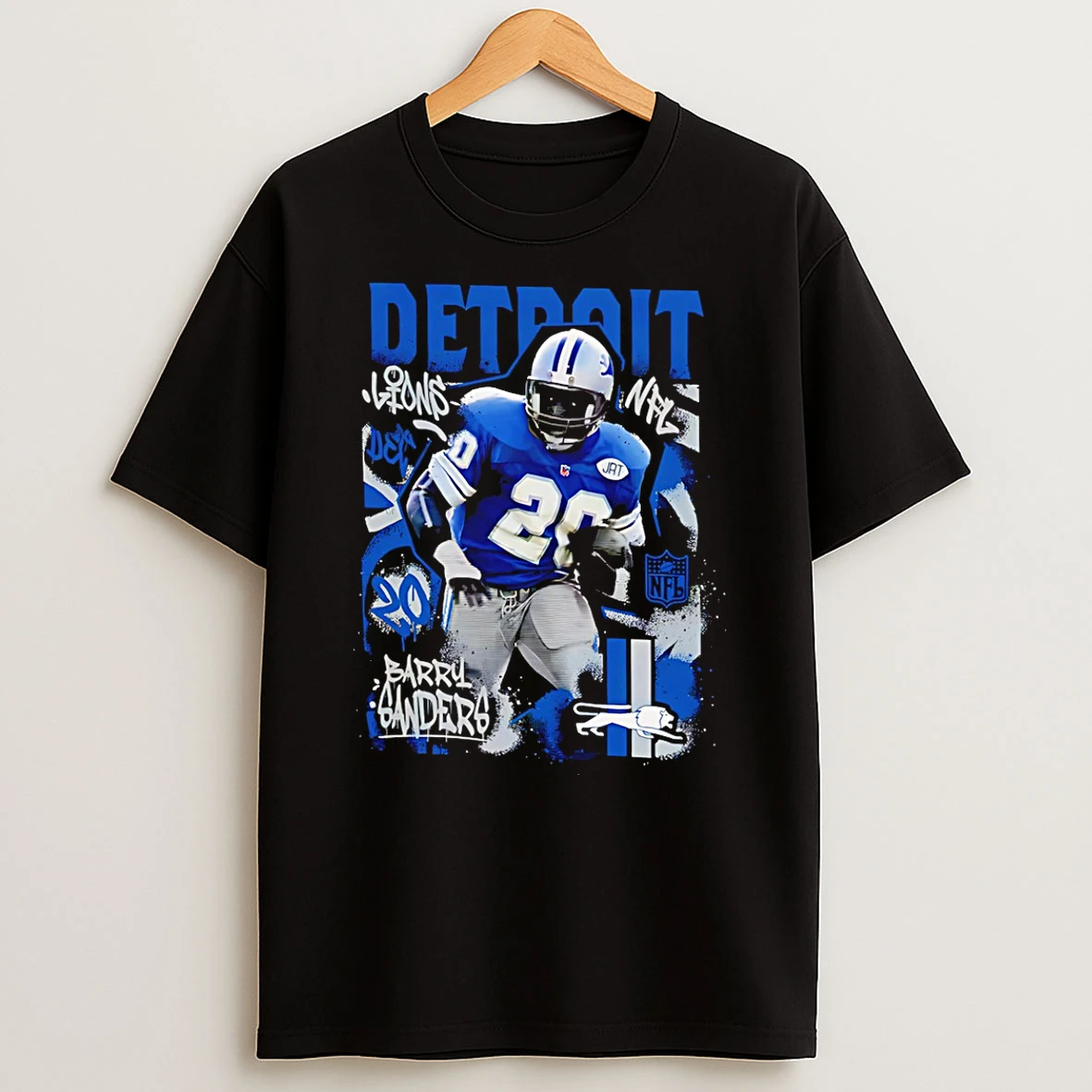 Barry Sanders Detroit Lions Star Player T Shirt