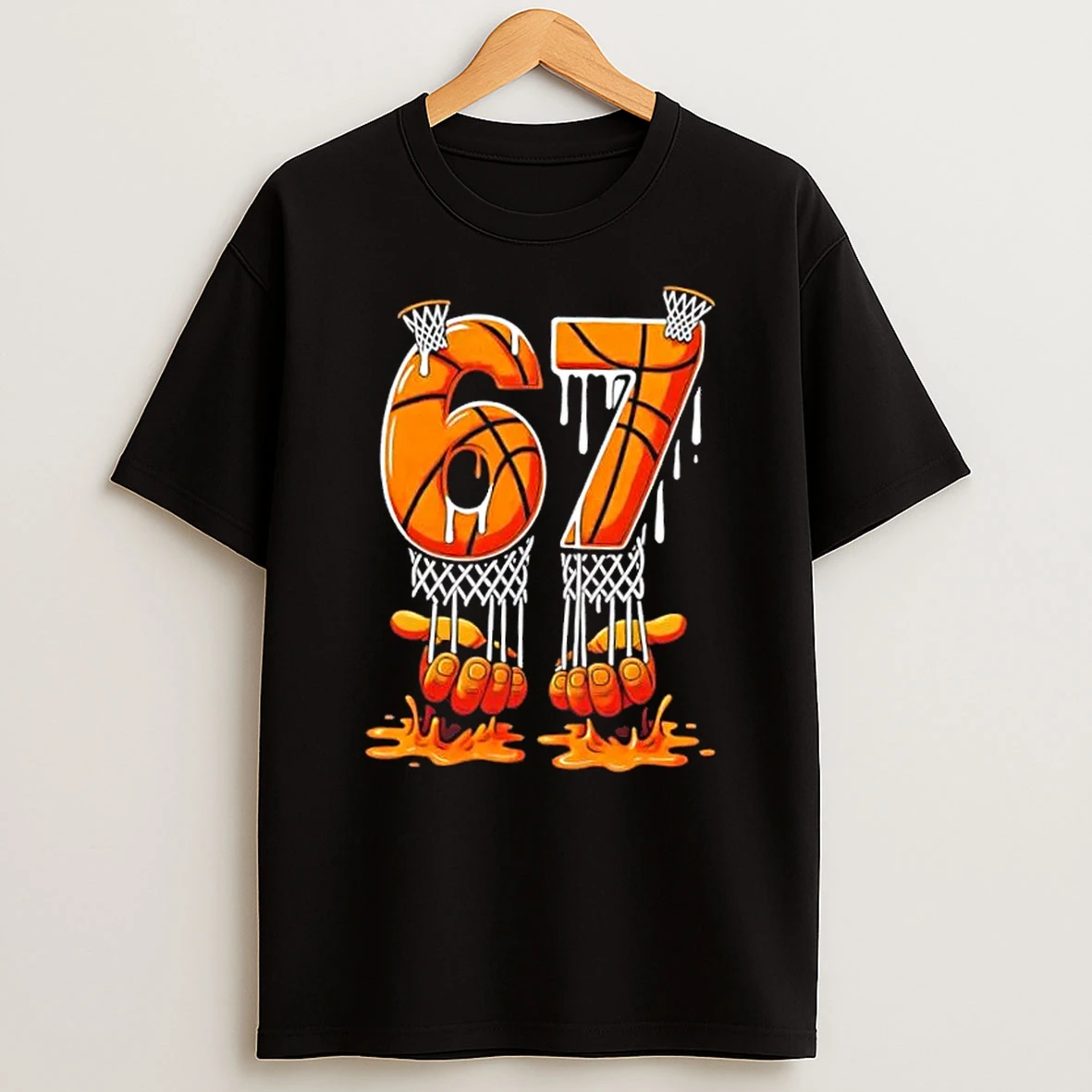 Basketball Drip 67 Six Seven Funny 6 7 Gen Alpha Meme T Shirt