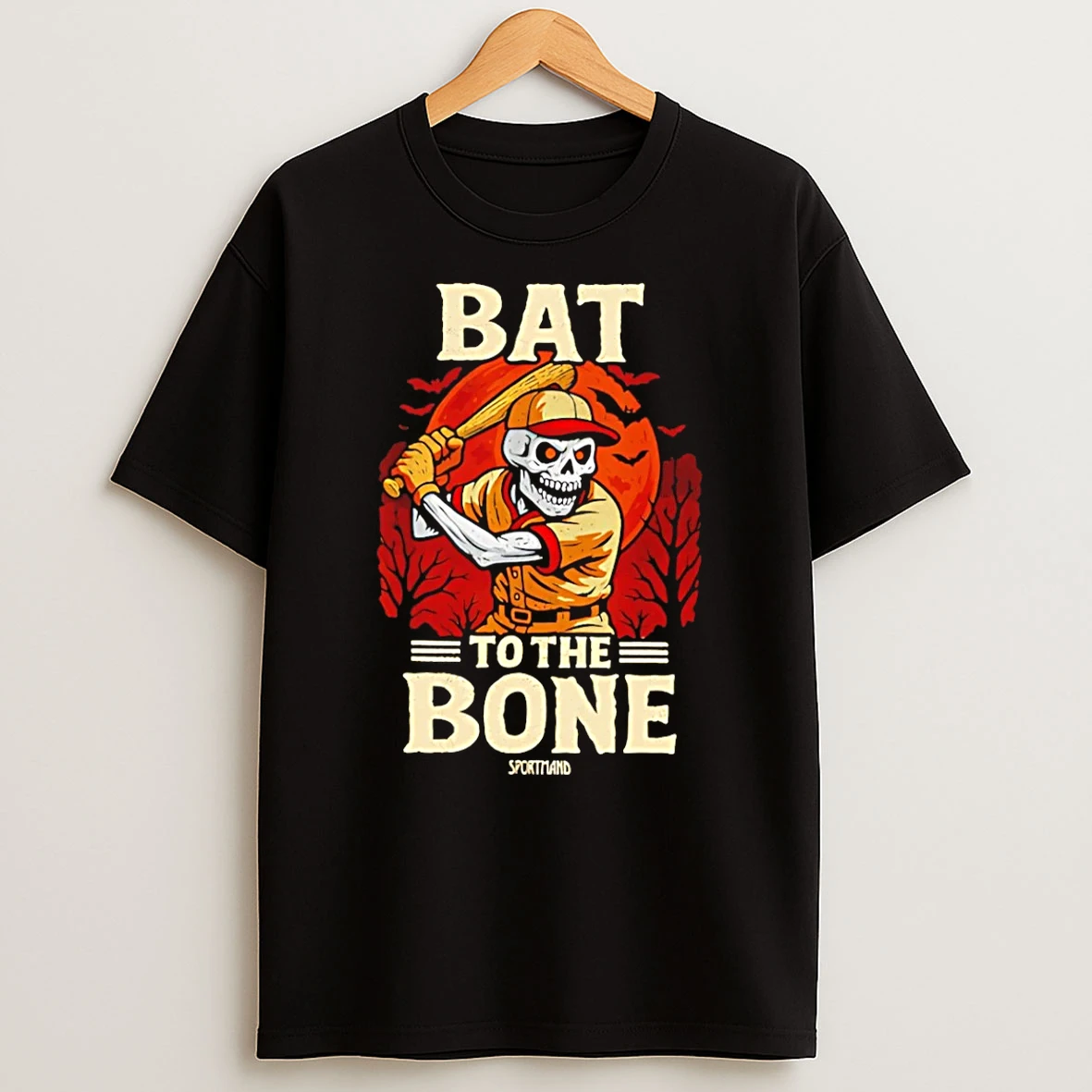 Bat To The Bone Skeleton Baseball Player T Shirt