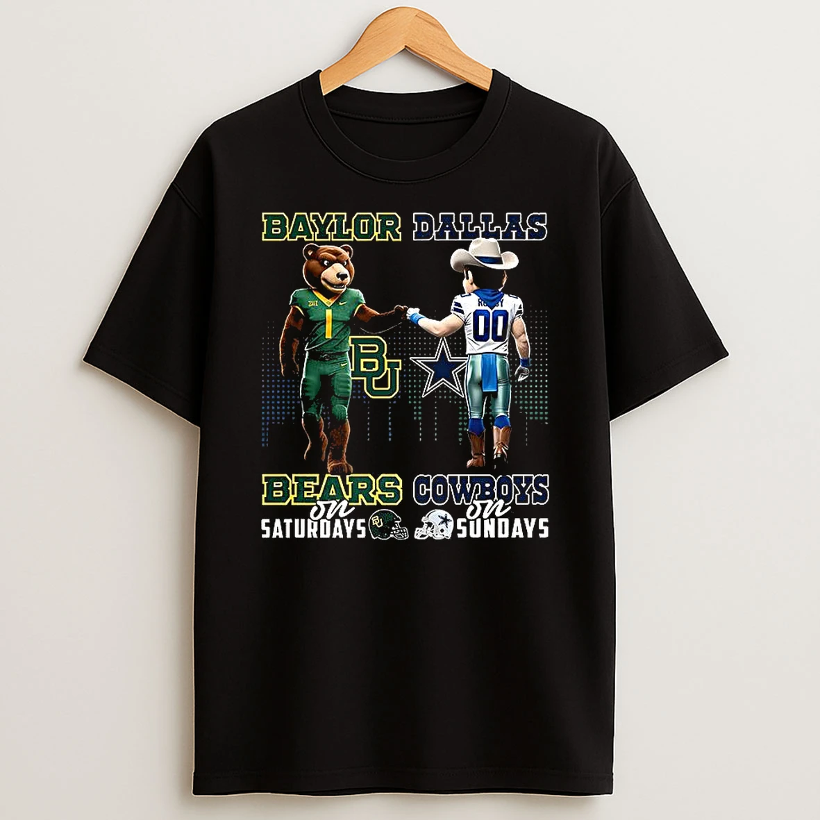 Baylor Bears On Saturdays Vs Dallas Cowboys On Sundays Mascot T Shirt
