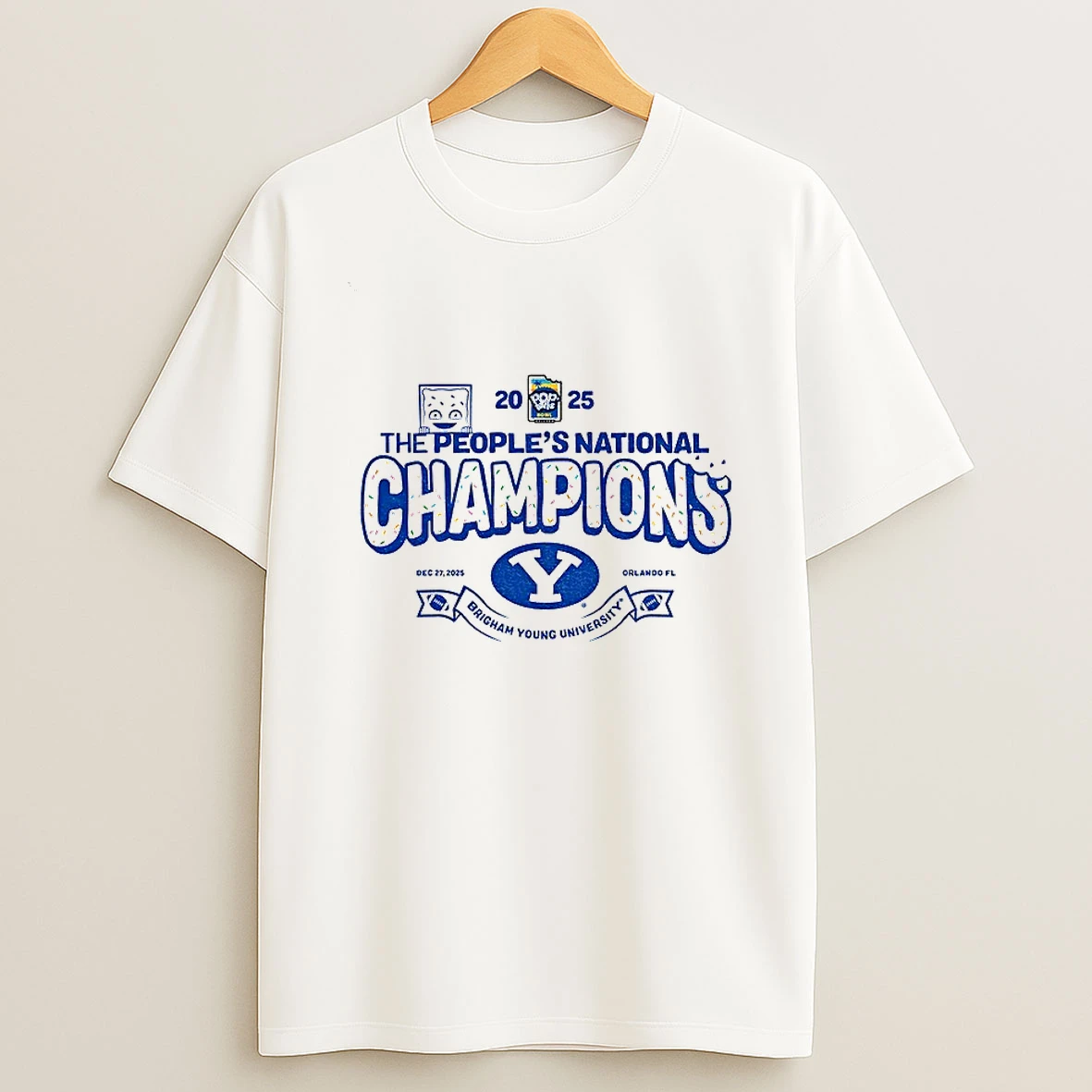Bear Bachmeier Wearing Byu Cougars 2025 Pop Tart Bowl Football The Peoples National Champions T Shirt