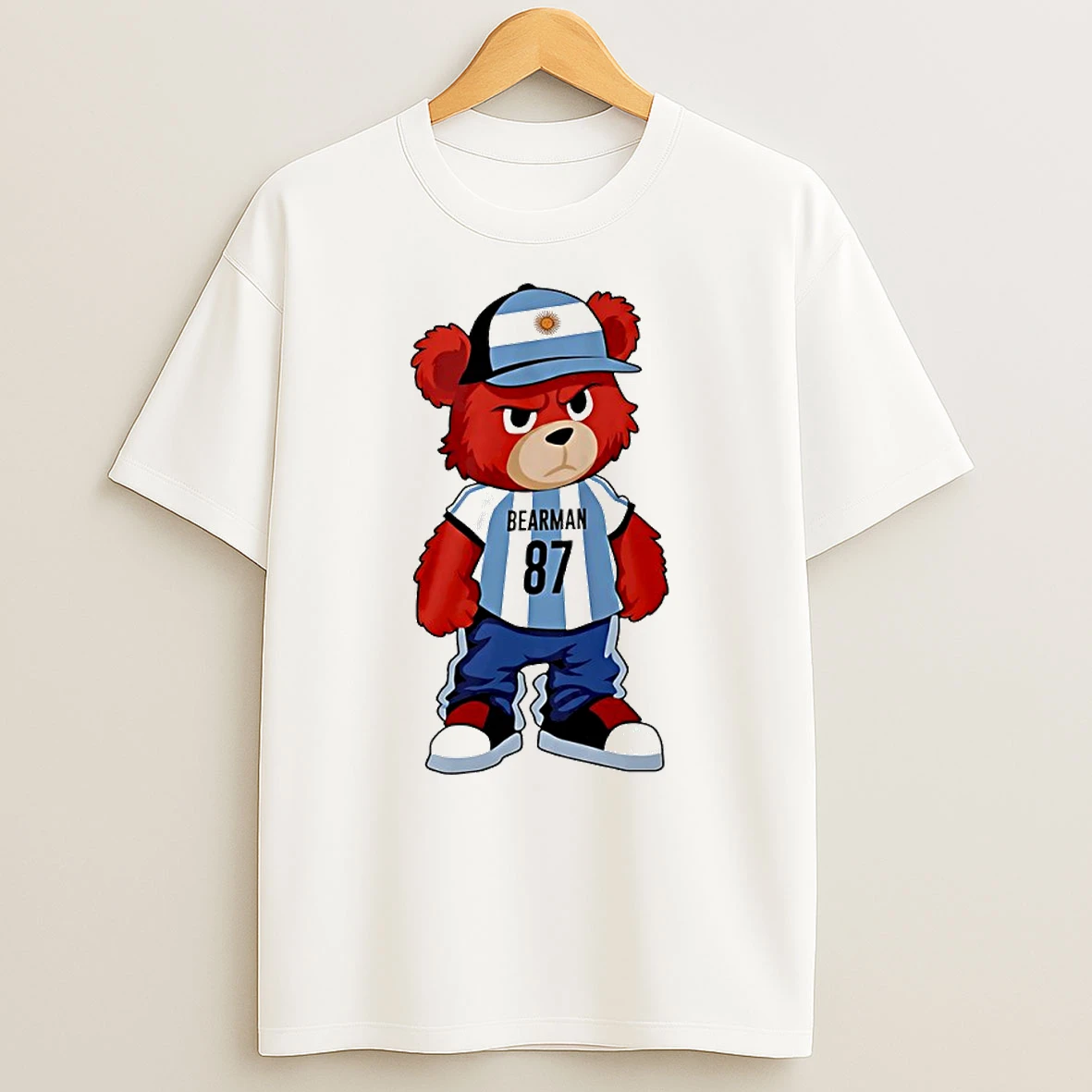 Bear Oliver Bearman 87 Argentina Football Circle T Shirt